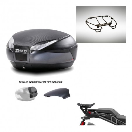 SHAD Baul SH48 tapa respaldo + soporte montaje parrilla superior 49 L KIT-442995