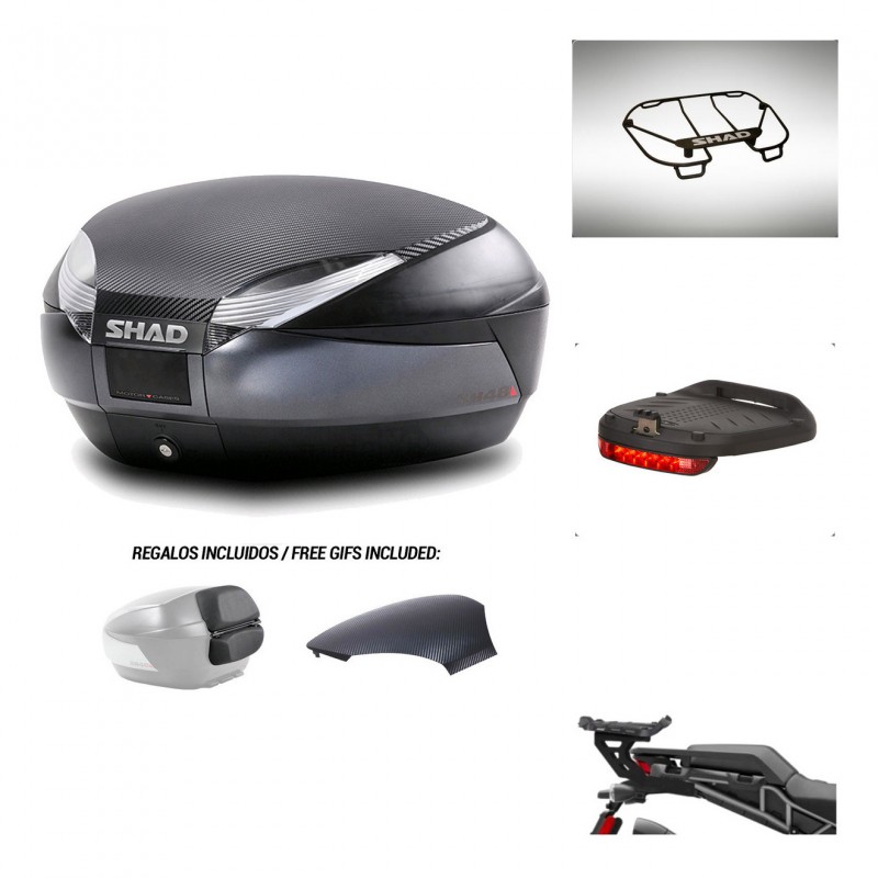 SHAD Baul SH48 tapa respaldo + soporte montaje accesorios 49 L KIT-442996