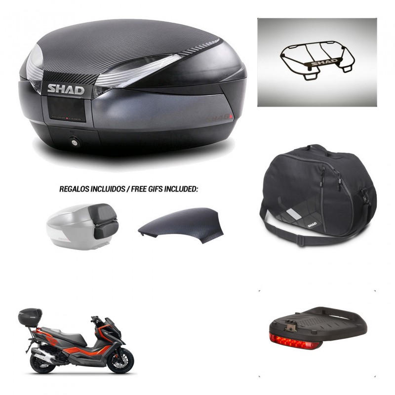 SHAD Baul SH48 tapa respaldo + soporte montaje accesorios 49 L KIT-443022