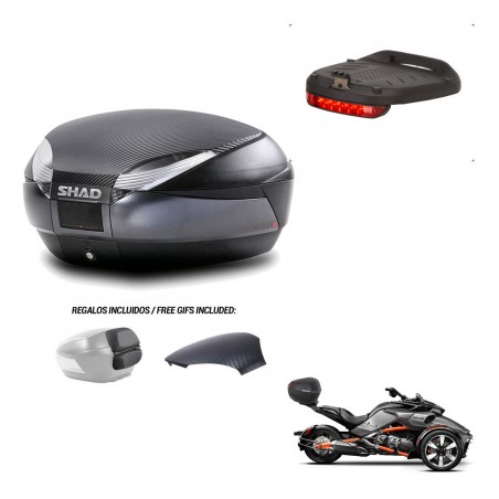 SHAD Baul SH48 tapa respaldo + soporte montaje luz de freno 49 L KIT-443128