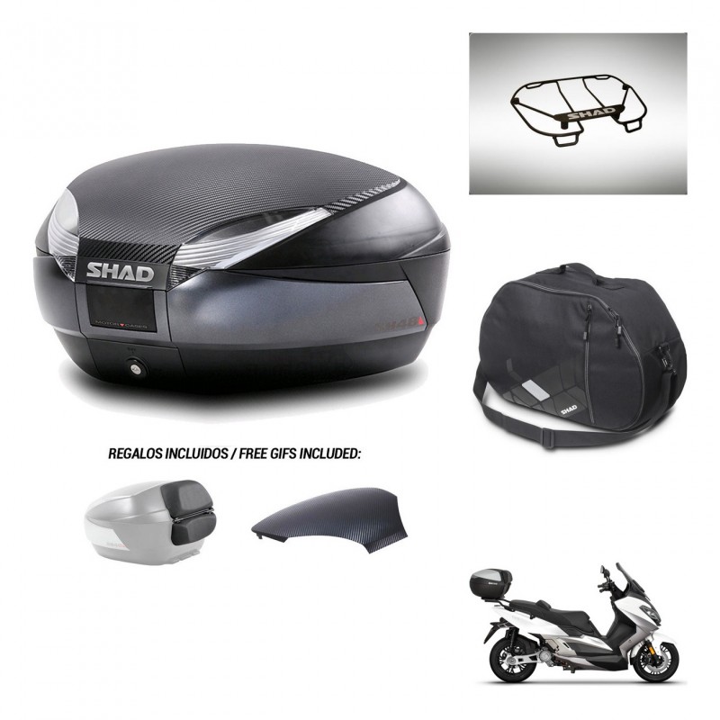 SHAD Baul SH48 tapa respaldo + soporte montaje accesorios 49 L KIT-443205
