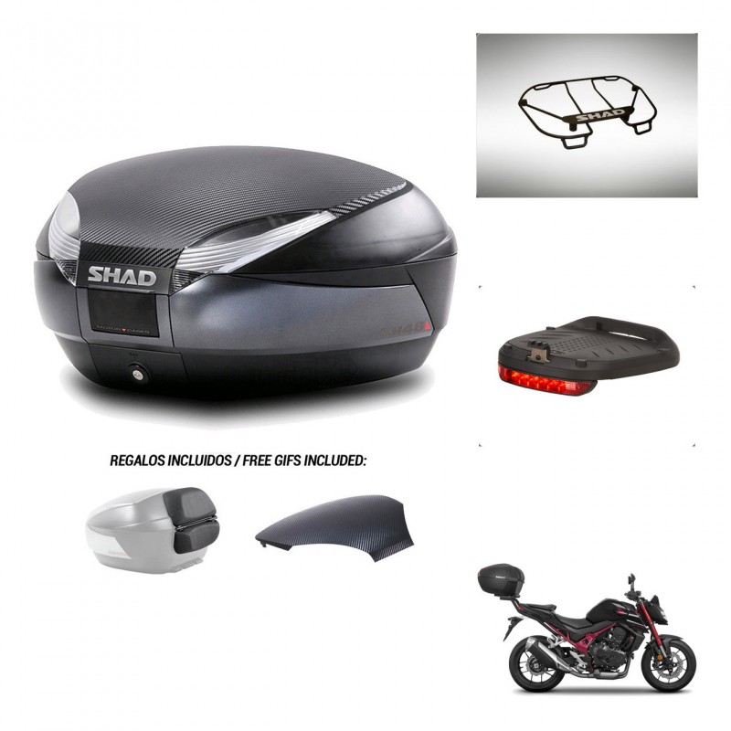 SHAD Baul SH48 tapa respaldo + soporte montaje accesorios 49 L KIT-443236