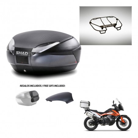 SHAD Baul SH48 tapa respaldo + soporte montaje parrilla superior 49 L KIT-443315