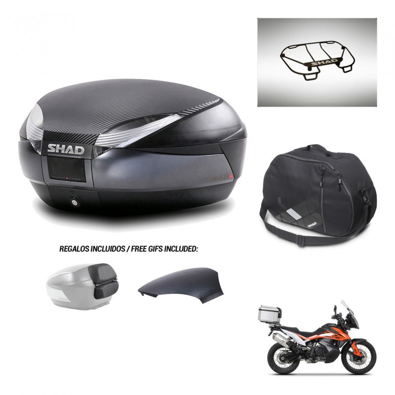 SHAD Baul SH48 tapa respaldo + soporte montaje accesorios 49 L KIT-443317