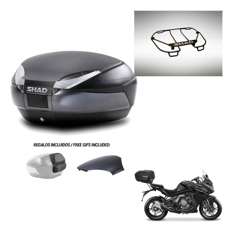 SHAD Baul SH48 tapa respaldo + soporte montaje parrilla superior 49 L KIT-443331