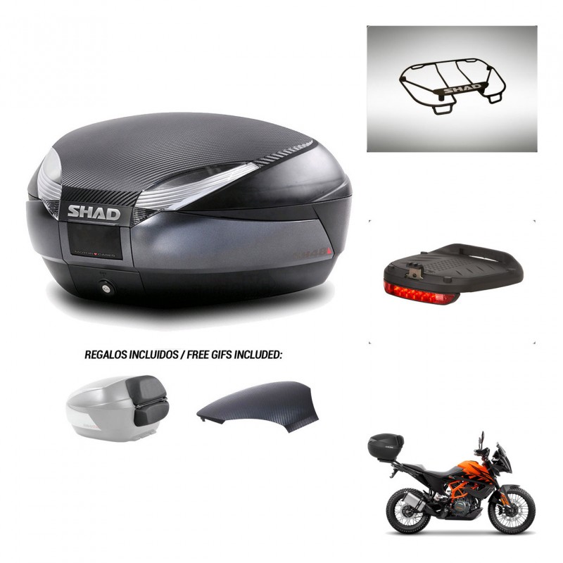 SHAD Baul SH48 tapa respaldo + soporte montaje accesorios 49 L KIT-443348