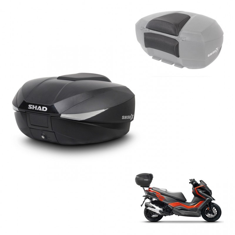 SHAD Trunk SH58 + mounting bracket backrest KIT-443435