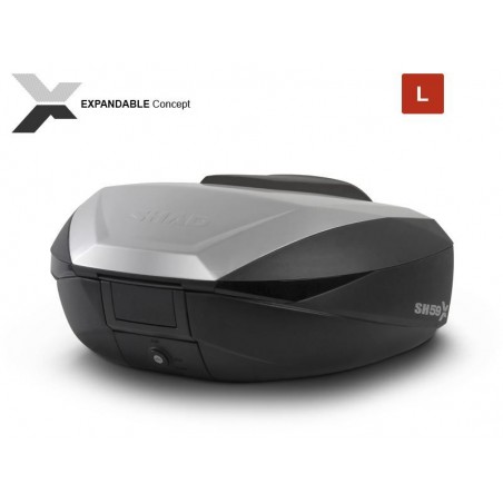 SHAD SH59X ALU extendable aluminum motorcycle suitcase with capacity of 59L D0B59200