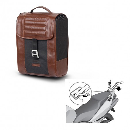 SHAD Baul maleta + soporte montaje SR38 CAFE RACER STYLE 1U KIT-445074