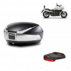 SHAD Trunk SH48 + mounting bracket brake light TITANIUM PREMIUM KIT-445305