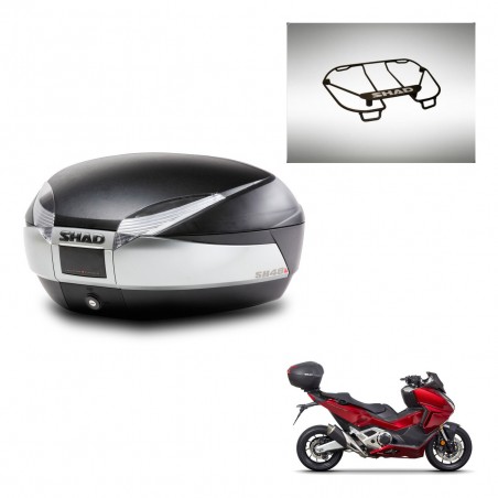 SHAD Baul SH48 + soporte montaje parrilla superior TITANIUM PREMIUM KIT-445316