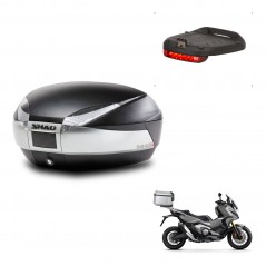 SHAD Trunk SH48 + mounting bracket brake light TITANIUM PREMIUM KIT-445337