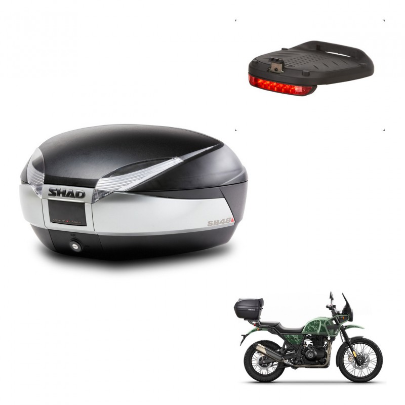 SHAD Trunk SH48 + mounting bracket brake light TITANIUM PREMIUM KIT-445361