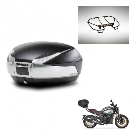 SHAD Baul SH48 + soporte montaje parrilla superior TITANIUM PREMIUM KIT-445444
