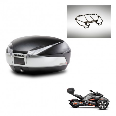 SHAD Baul SH48 + soporte montaje parrilla superior TITANIUM PREMIUM KIT-445460