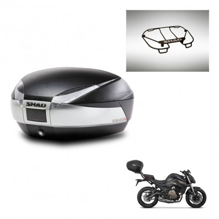 SHAD Baul SH48 + soporte montaje parrilla superior TITANIUM PREMIUM KIT-445476
