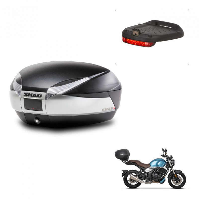 SHAD Baul SH48 + soporte montaje luz de freno TITANIUM PREMIUM KIT-445497