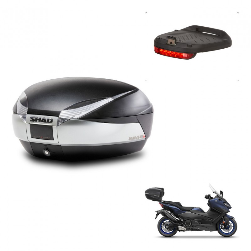 SHAD Trunk SH48 + mounting bracket brake light TITANIUM PREMIUM KIT-445537