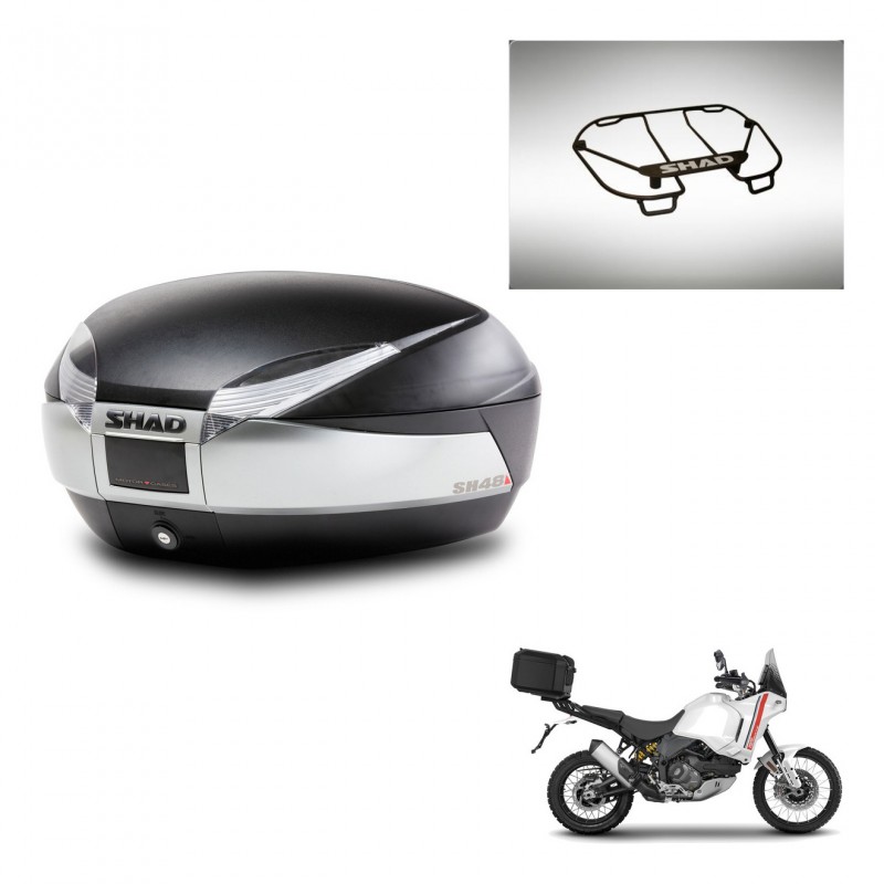 SHAD SH48 trunk + mounting bracket upper grill TITANIUM PREMIUM KIT-445556