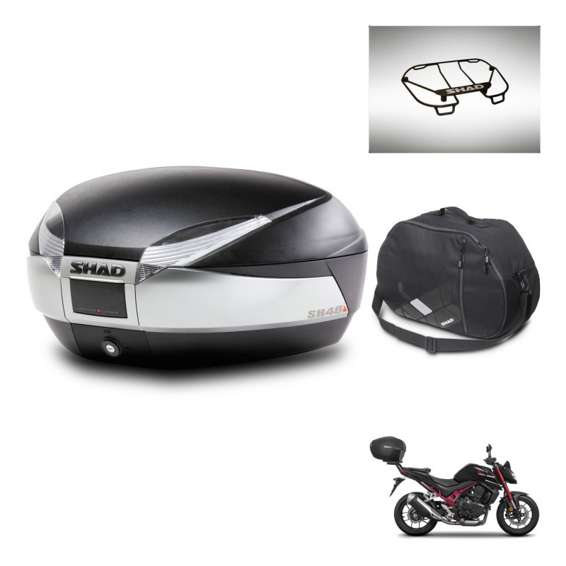 SHAD Baul SH48 + soporte montaje accesorios TITANIUM PREMIUM KIT-445566