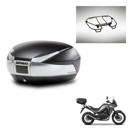 SHAD Baul SH48 + soporte montaje parrilla superior TITANIUM PREMIUM KIT-445572