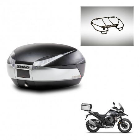 SHAD Baul SH48 + soporte montaje parrilla superior TITANIUM PREMIUM KIT-445588