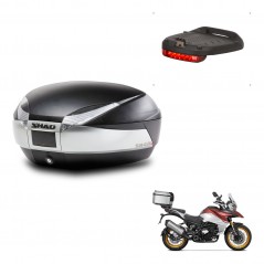 SHAD Trunk SH48 + mounting bracket brake light TITANIUM PREMIUM KIT-445601
