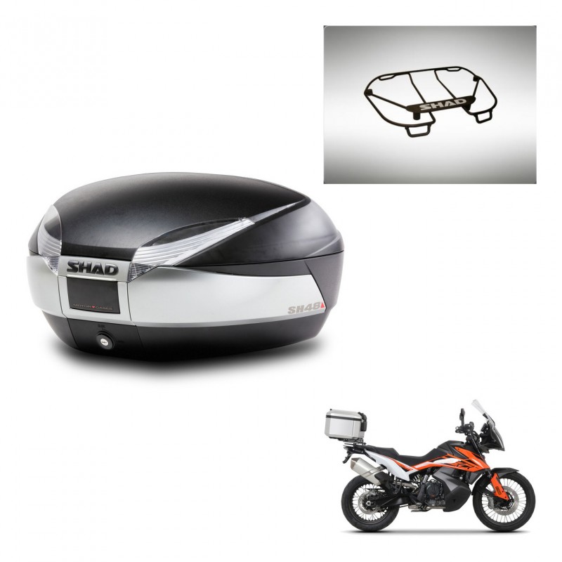 SHAD SH48 trunk + mounting bracket upper grill TITANIUM PREMIUM KIT-445644