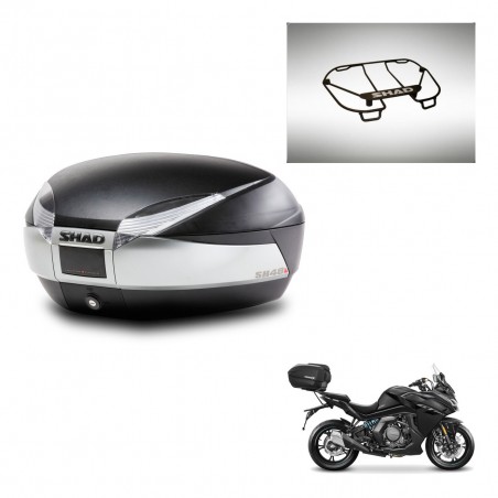 SHAD Baul SH48 + soporte montaje parrilla superior TITANIUM PREMIUM KIT-445660