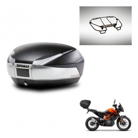 SHAD Baul SH48 + soporte montaje parrilla superior TITANIUM PREMIUM KIT-445676