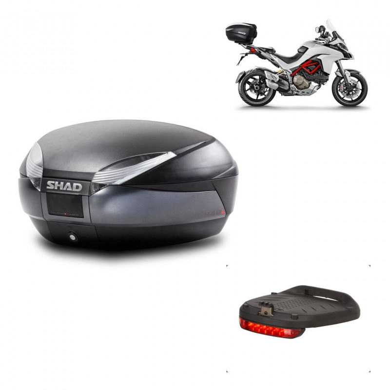 SHAD Trunk SH48 + mounting bracket brake light DARK GREY PREMIUM KIT-445729
