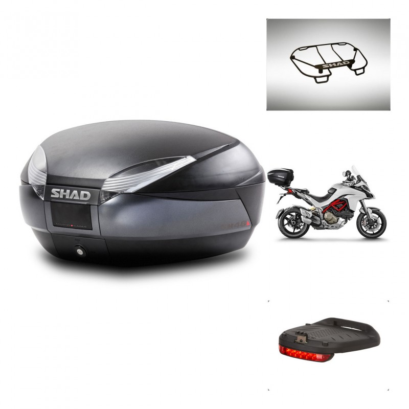 SHAD Baul SH48 + soporte montaje accesorios DARK GREY PREMIUM KIT-445733