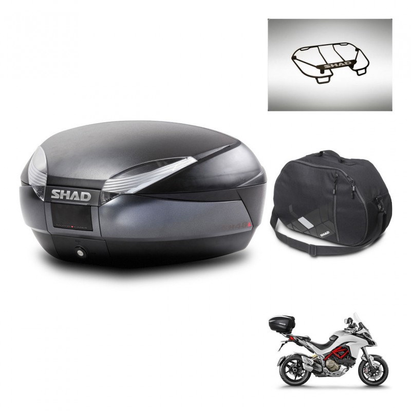 SHAD SH48 trunk + mounting bracket accessories DARK GREY PREMIUM KIT-445734