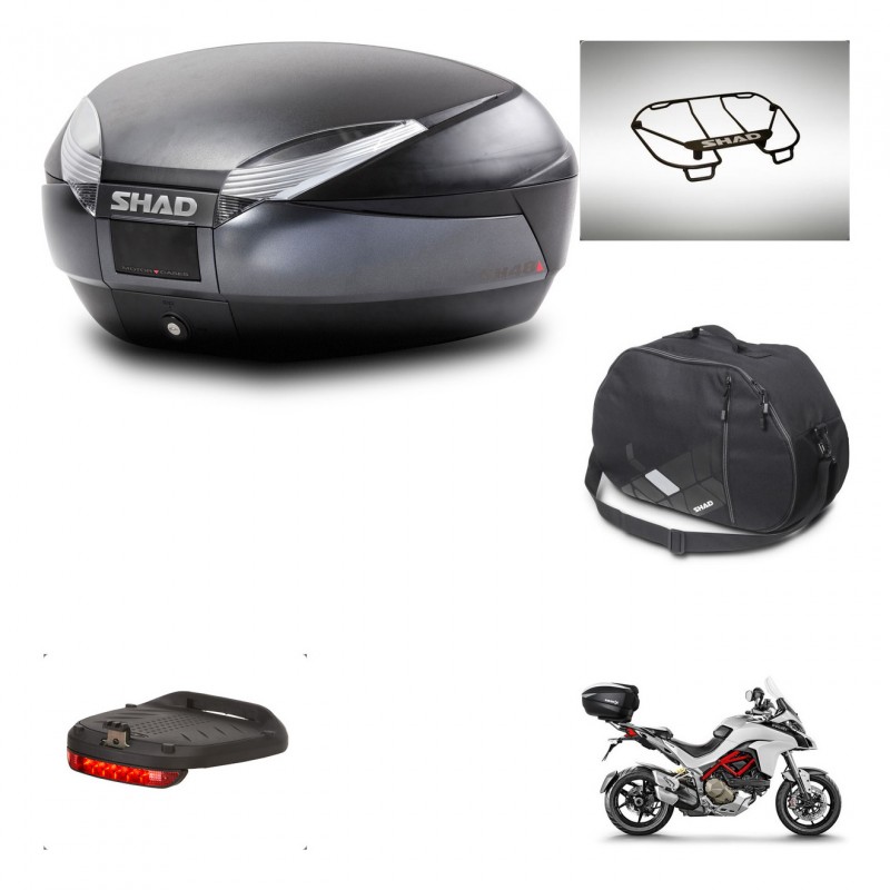SHAD SH48 trunk + mounting bracket accessories DARK GREY PREMIUM KIT-445735