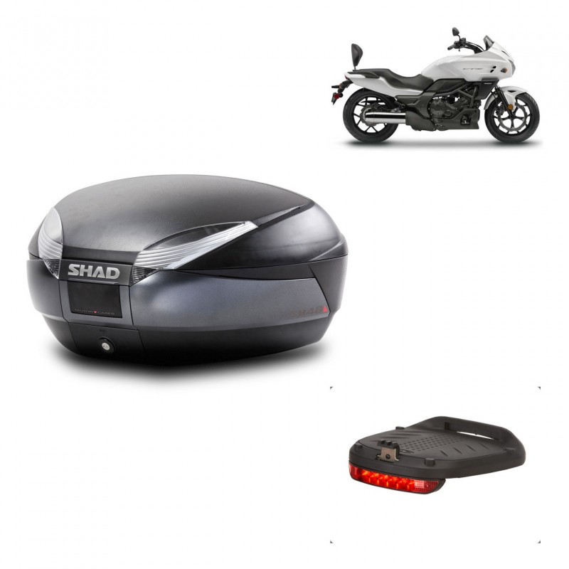 SHAD Trunk SH48 + mounting bracket brake light DARK GREY PREMIUM KIT-445737
