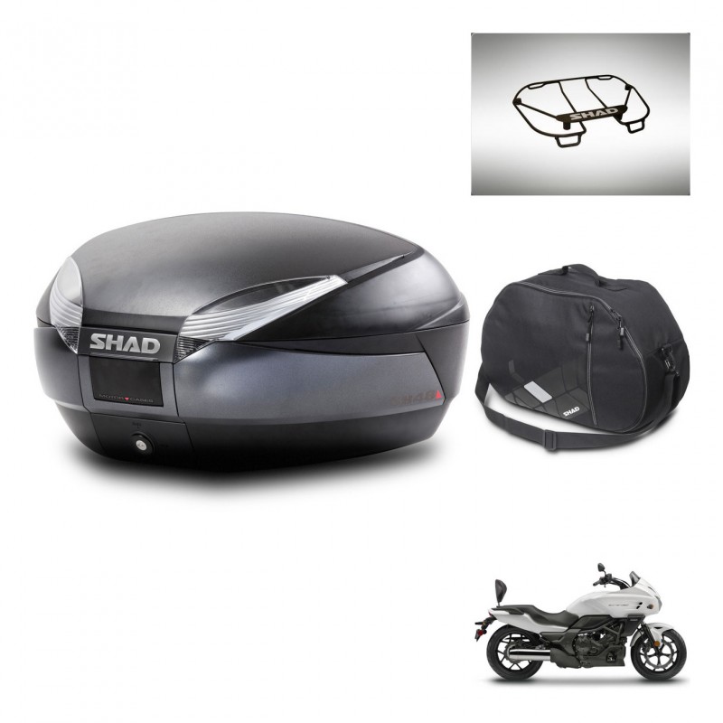 SHAD Baul SH48 + soporte montaje accesorios DARK GREY PREMIUM KIT-445742