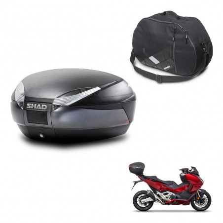 SHAD Baul SH48 + soporte montaje bolsa interna DARK GREY PREMIUM KIT-445746