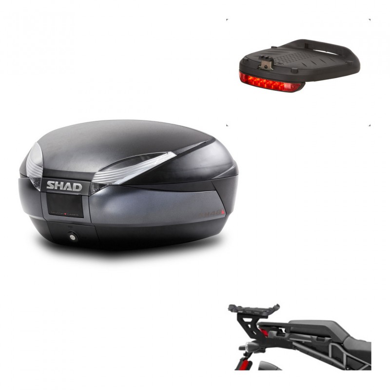 SHAD Baul SH48 + soporte montaje luz de freno DARK GREY PREMIUM KIT-445753