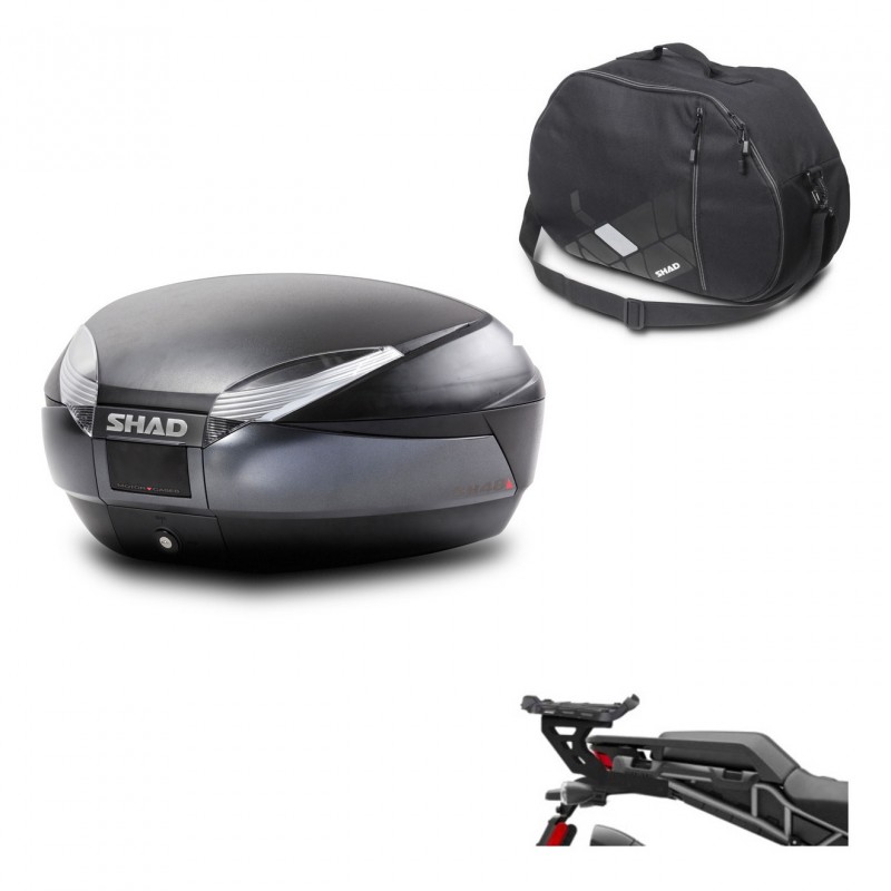 SHAD Baul SH48 + soporte montaje bolsa interna DARK GREY PREMIUM KIT-445754
