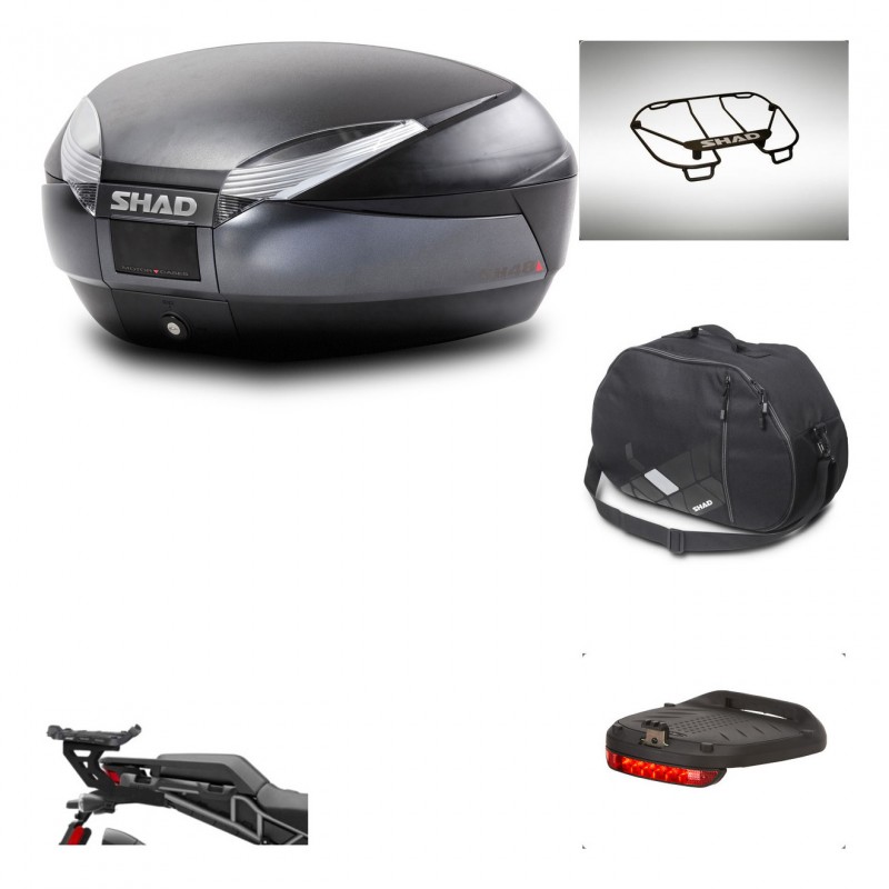 SHAD Baul SH48 + soporte montaje accesorios DARK GREY PREMIUM KIT-445759