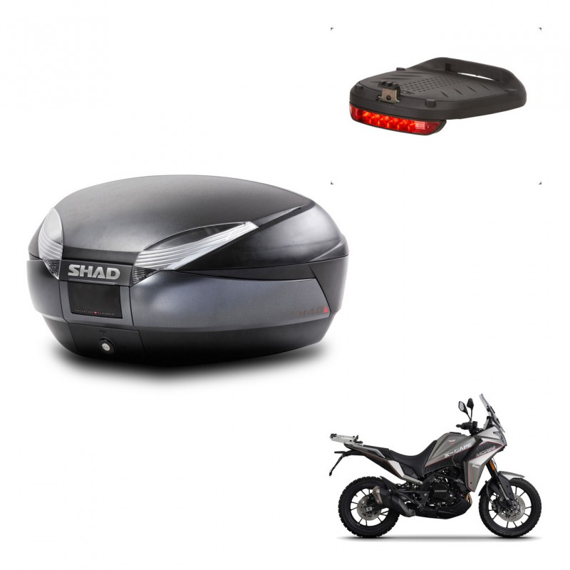 SHAD Trunk SH48 + mounting bracket brake light DARK GREY PREMIUM KIT-445761