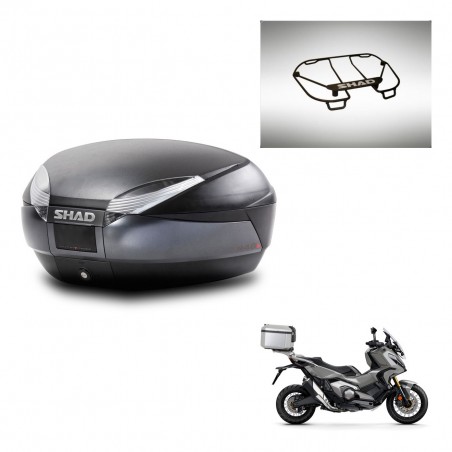 SHAD Baul SH48 + soporte montaje parrilla superior DARK GREY PREMIUM KIT-445772
