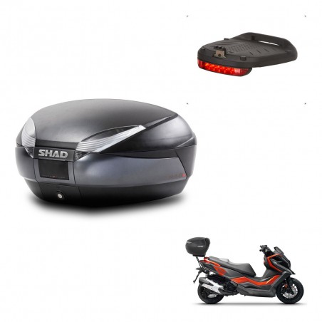 SHAD Baul SH48 + soporte montaje luz de freno DARK GREY PREMIUM KIT-445777
