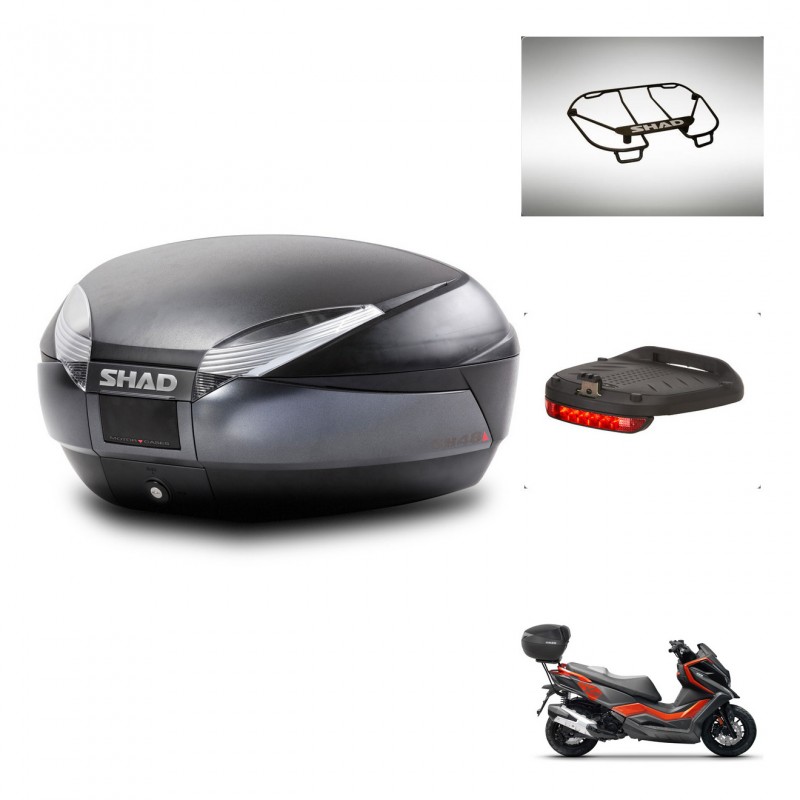SHAD SH48 trunk + mounting bracket accessories DARK GREY PREMIUM KIT-445781