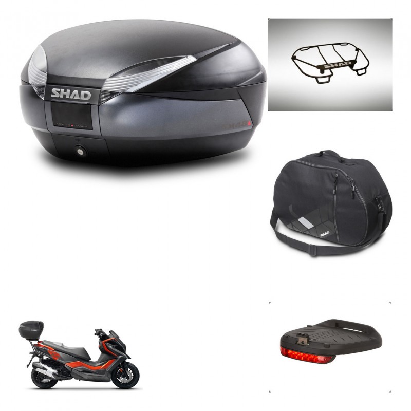 SHAD Baul SH48 + soporte montaje accesorios DARK GREY PREMIUM KIT-445783