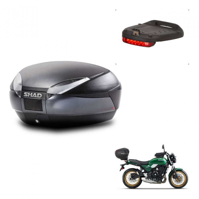 SHAD Trunk SH48 + mounting bracket brake light DARK GREY PREMIUM KIT-445785