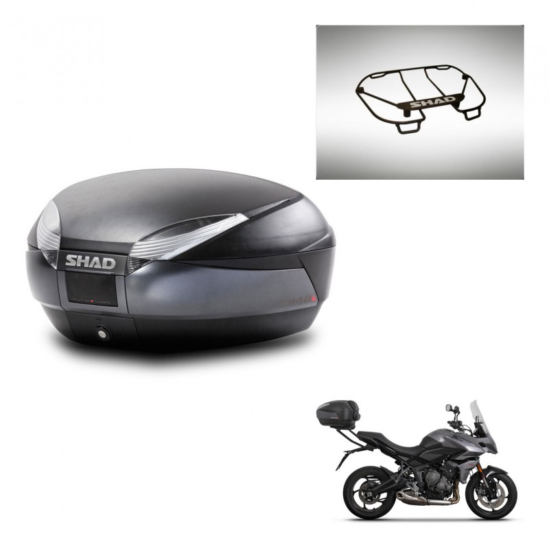SHAD Baul SH48 + soporte montaje parrilla superior DARK GREY PREMIUM KIT-445812