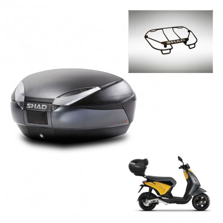 SHAD Baul SH48 + soporte montaje parrilla superior DARK GREY PREMIUM KIT-445828