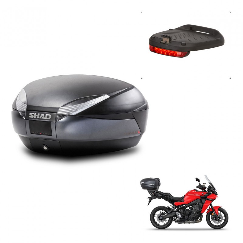 SHAD Trunk SH48 + mounting bracket brake light DARK GREY PREMIUM KIT-445841