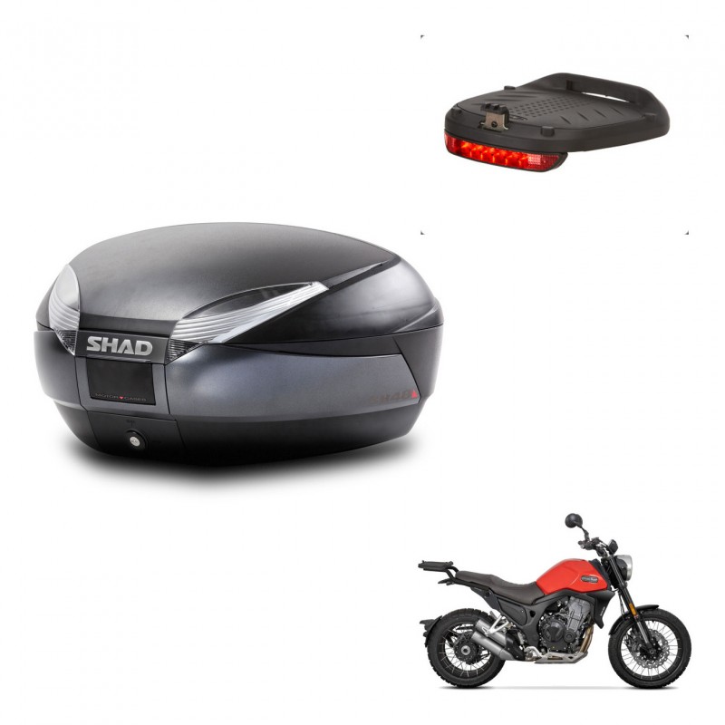 SHAD Baul SH48 + soporte montaje luz de freno DARK GREY PREMIUM KIT-445849